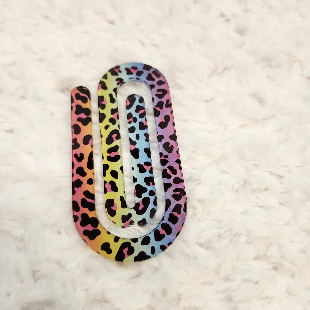 Rainbow Cheetah Jumbo Paper Clip