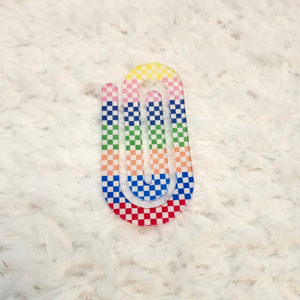Rainbow Checkers Jumbo Paper Clip