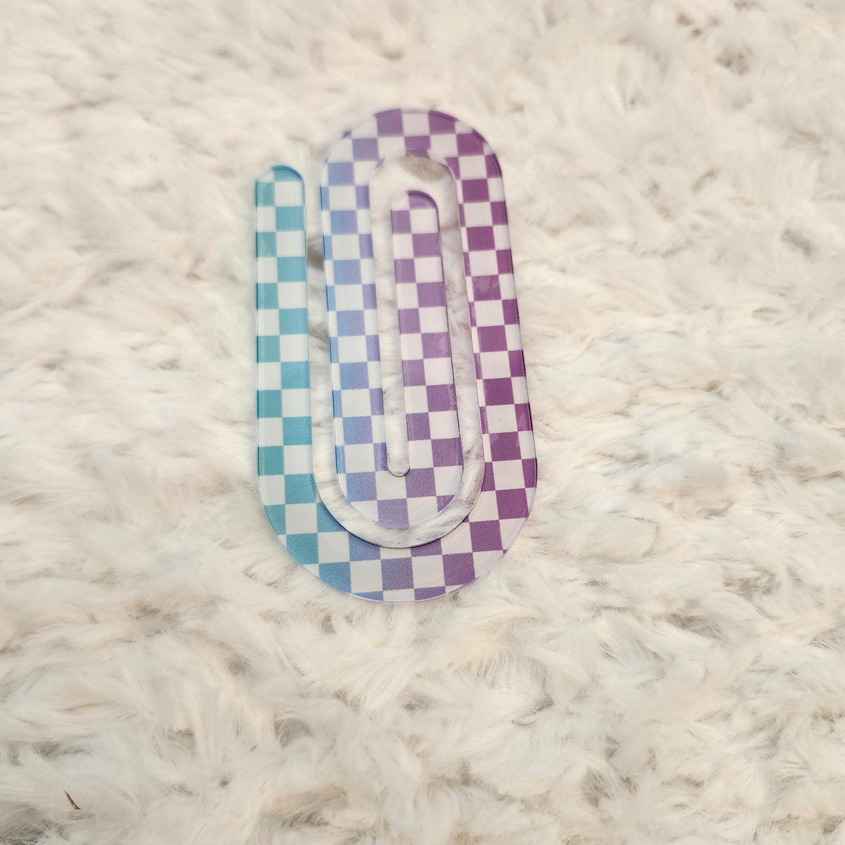Purple/Blue Checkers Jumbo Paper Clip