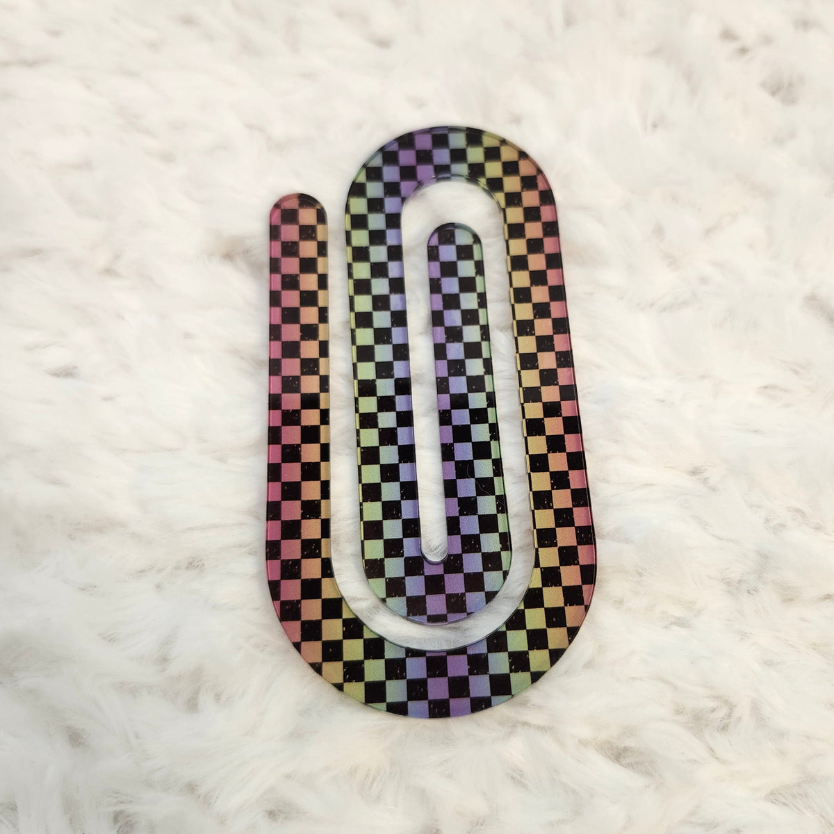 Rainbow Checker Jumbo Paper Clip