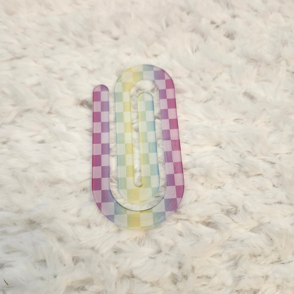 Pastel Checkers Jumbo Paper Clip