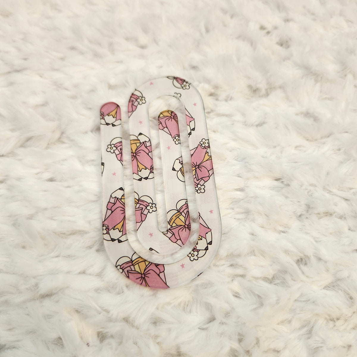 Pink Bow Pencil Jumbo Paper Clip