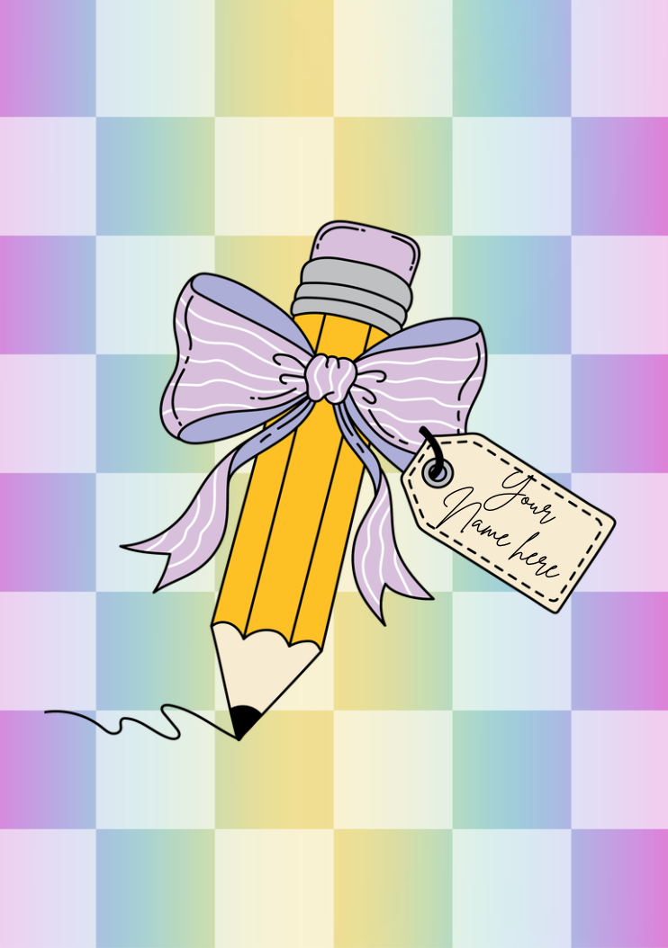 Ombre Rainbow Check Badge Holder