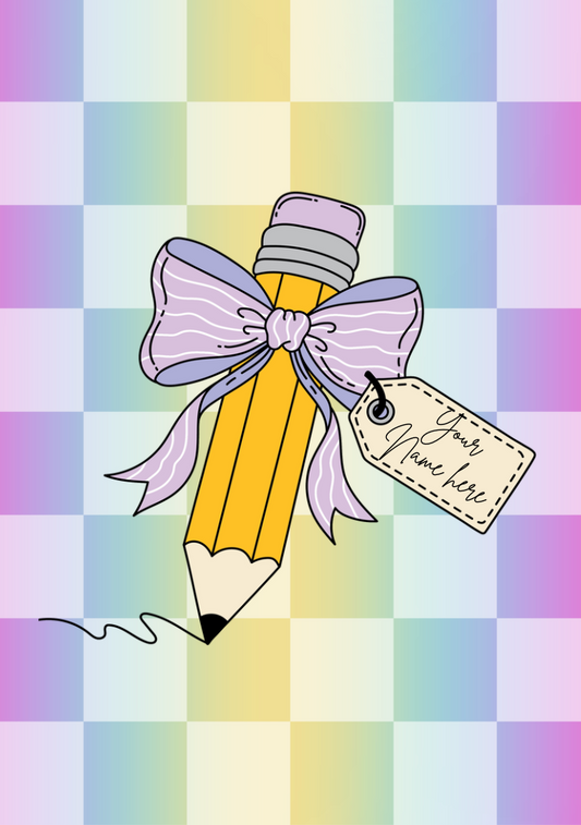Ombre Rainbow Check Badge Holder